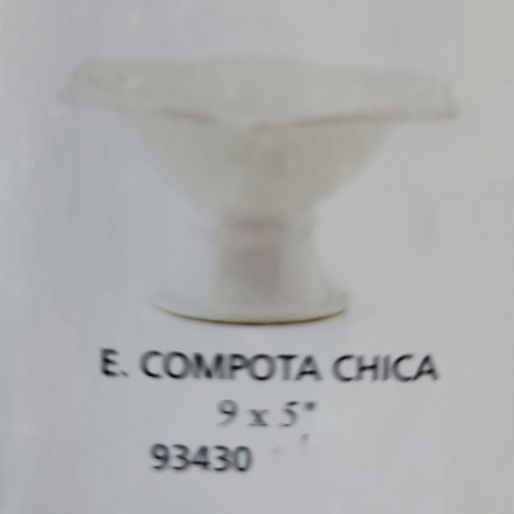 Home Interiors Hampton small Compote 9" x 5"  pedestal New microwave, oven safe - Picture 5 of 10